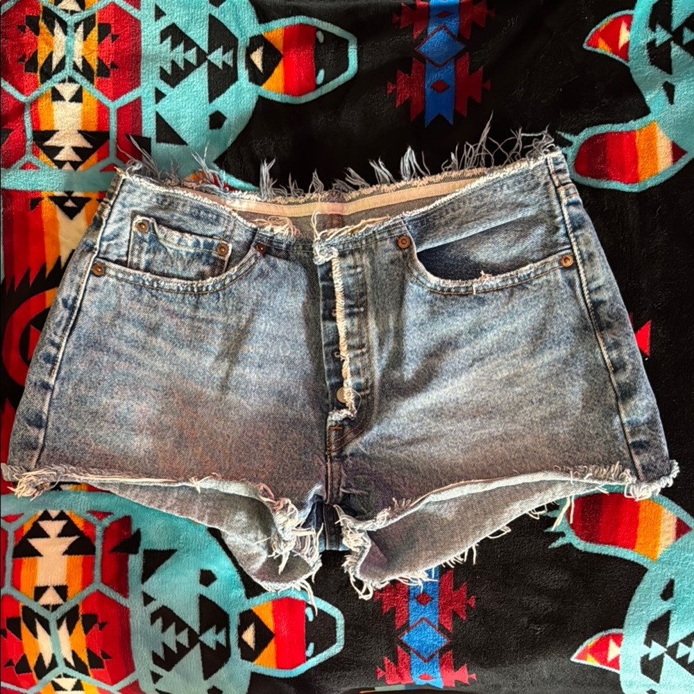 Levi’s Denim Frayed Hem Shorts